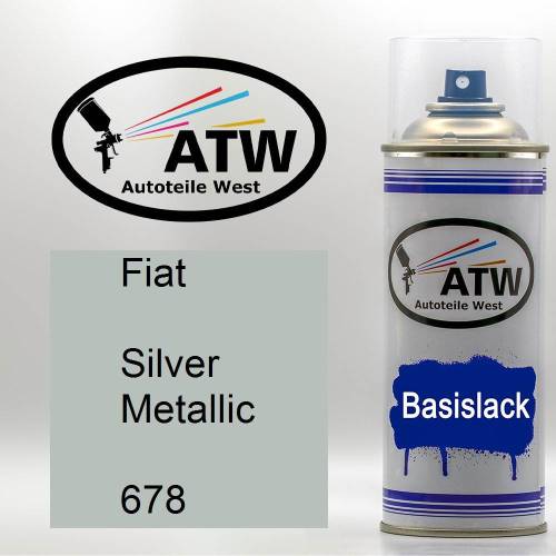 Fiat, Silver Metallic, 678: 400ml Sprühdose, von ATW Autoteile West.